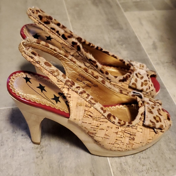 EUC Naughty Monkey Cork Calf Hair Platforms - Picture 3 of 5